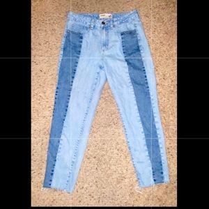 GARAGE Two Toned Denim Mom Jeans